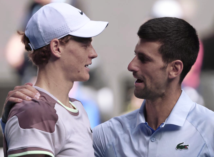 Back Back Jannik Sinner vs Novak Djokovic The 22 year old Serbian legend loses and exits the Australian Open 2024 semifinal