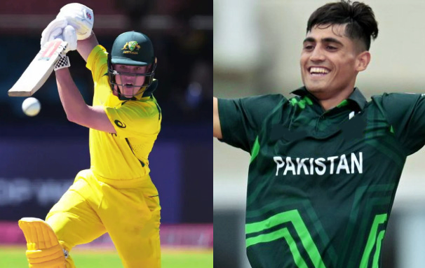Australia vs Pakistan Live Score Semifinal U19 World Cup 2024Oliver Peake brings back run chase following Harry Dixon's departure